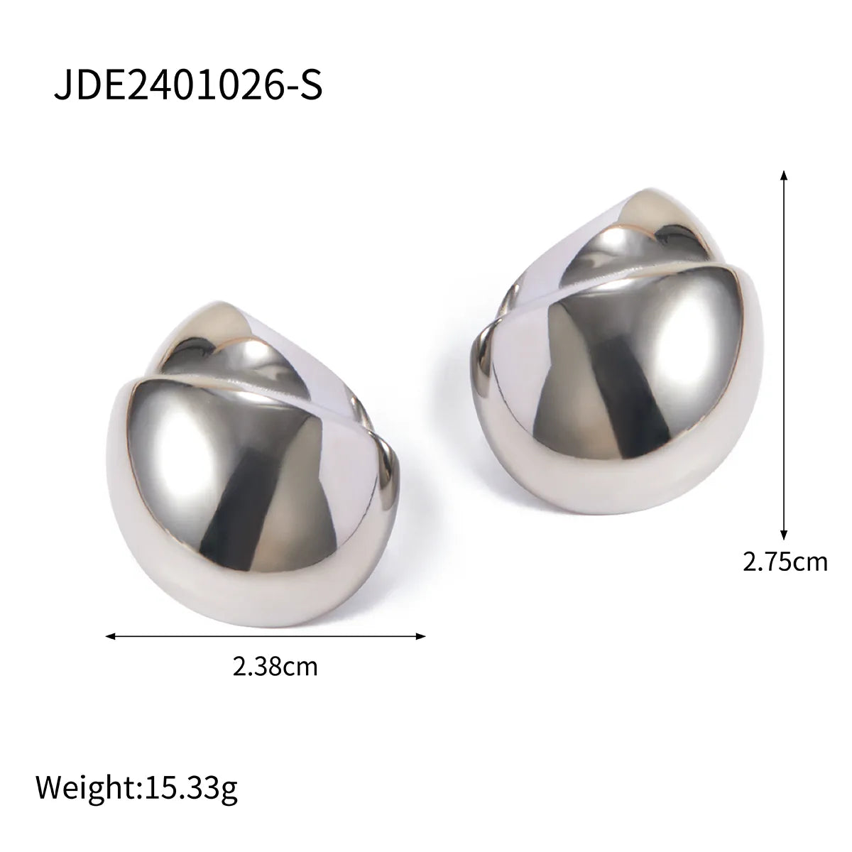 1 Pair IG Style Simple Style Filbert Solid Color 304 Stainless Steel 18K Gold Plated Ear Studs