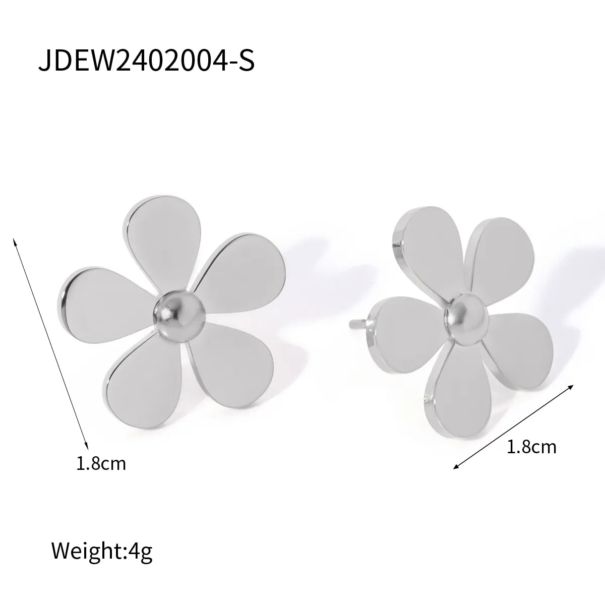 1 Pair IG Style Simple Style Flower 304 Stainless Steel 18K Gold Plated Ear Studs