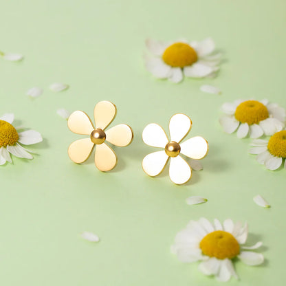 1 Pair IG Style Simple Style Flower 304 Stainless Steel 18K Gold Plated Ear Studs