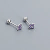 1 Pair IG Style Simple Style Flower Inlay Sterling Silver Turquoise Zircon Ear Studs