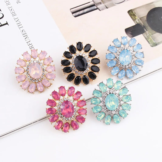 1 Pair Ig Style Simple Style Flower Plating Inlay Alloy Zircon Gold Plated Ear Studs