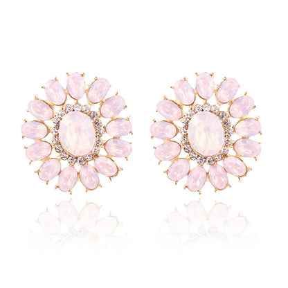 1 Pair Ig Style Simple Style Flower Plating Inlay Alloy Zircon Gold Plated Ear Studs