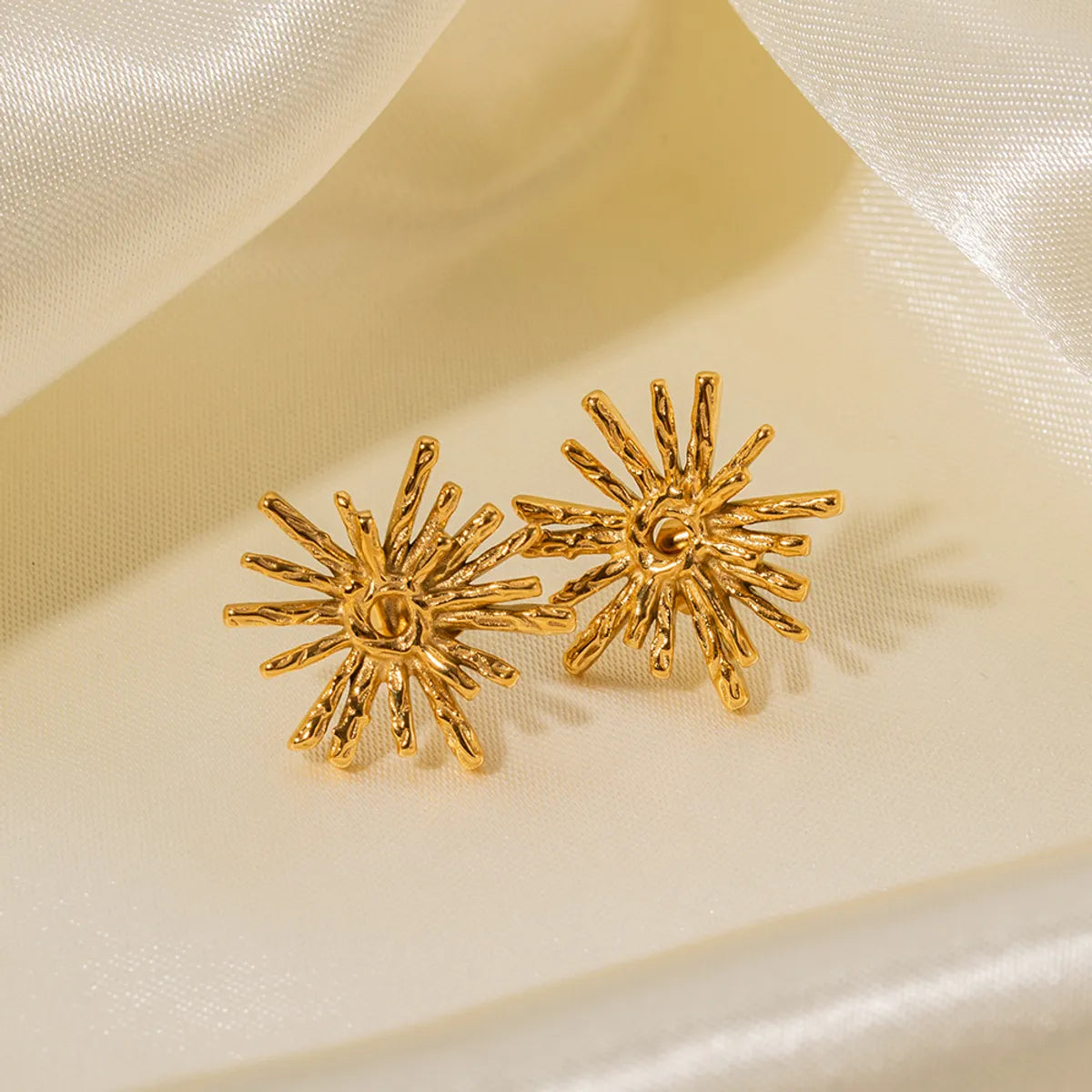 1 Pair Ig Style Simple Style Flower Plating Stainless Steel 18k Gold Plated Ear Studs