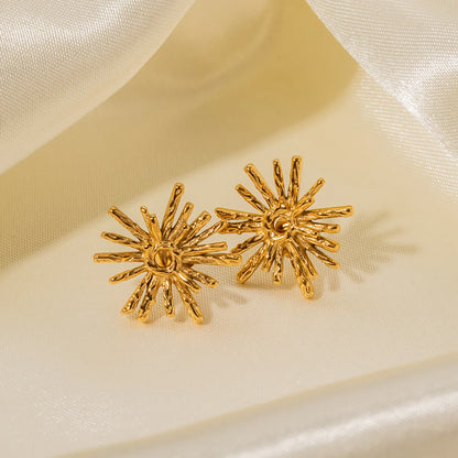 1 Pair Ig Style Simple Style Flower Plating Stainless Steel 18k Gold Plated Ear Studs