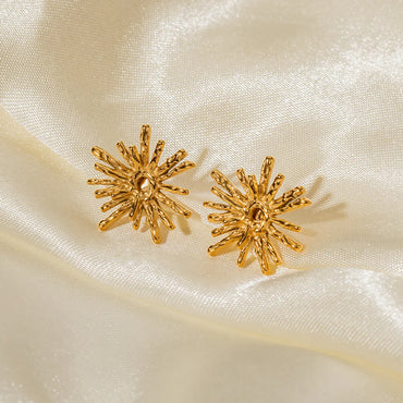 1 Pair Ig Style Simple Style Flower Plating Stainless Steel 18k Gold Plated Ear Studs