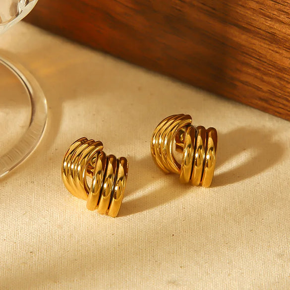 1 Pair IG Style Simple Style Geometric 304 Stainless Steel 18K Gold Plated Ear Studs