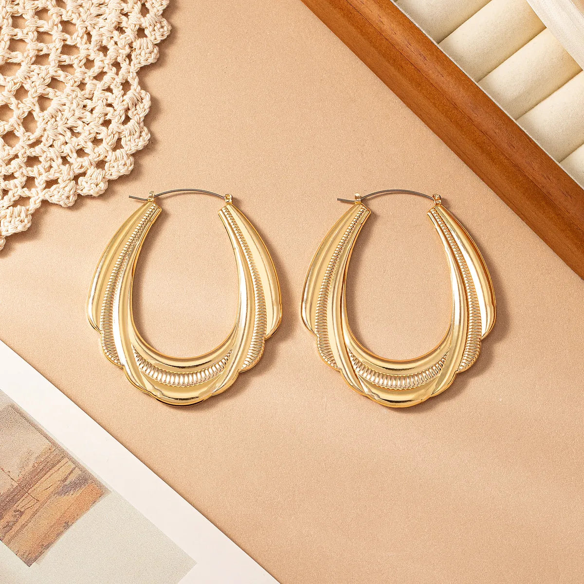 1 Pair IG Style Simple Style Geometric Alloy 14K Gold Plated Earrings