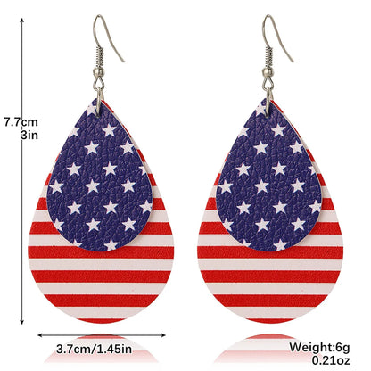 1 Pair IG Style Simple Style Geometric American Flag Inlay Zinc Alloy Rhinestones Zircon Drop Earrings