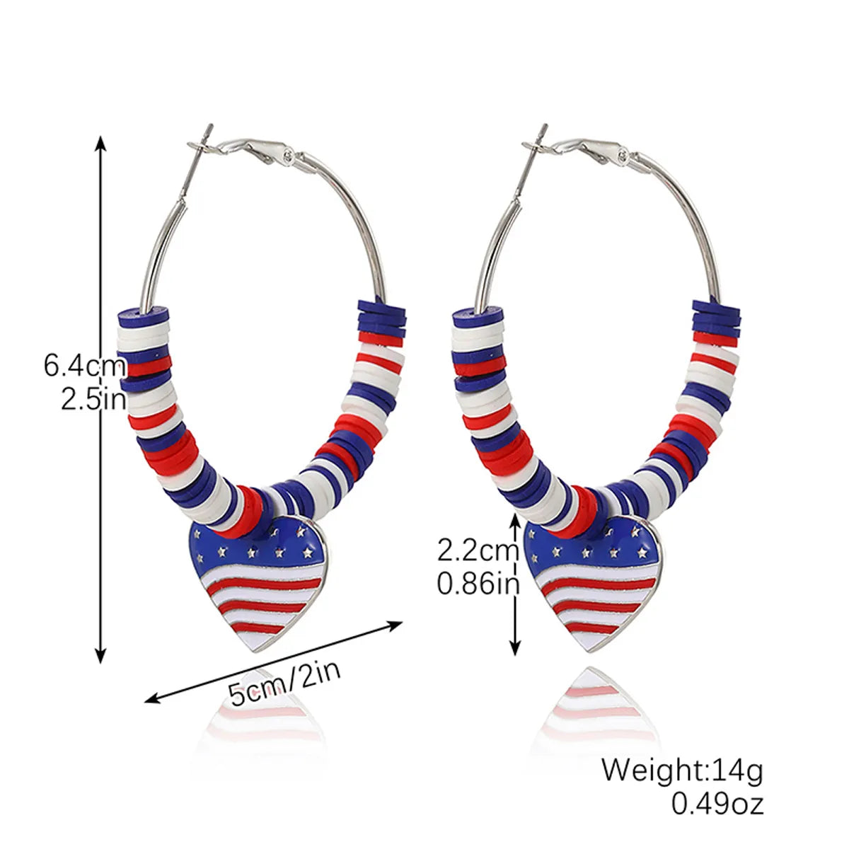 1 Pair IG Style Simple Style Geometric American Flag Inlay Zinc Alloy Rhinestones Zircon Drop Earrings