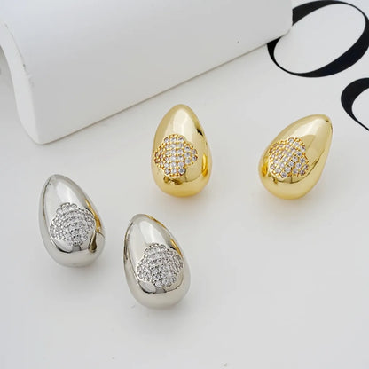 1 Pair Ig Style Simple Style Geometric Butterfly Plating Inlay Copper Zircon White Gold Plated Gold Plated Ear Studs