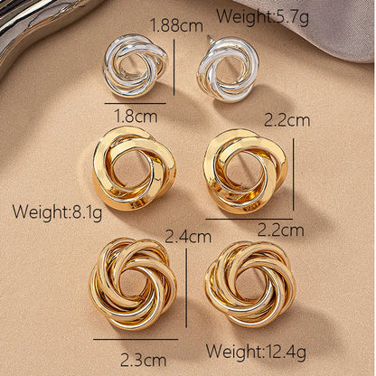 1 Pair Ig Style Simple Style Geometric Circle Plating Ferroalloy 14k Gold Plated 18k Gold Plated Ear Studs