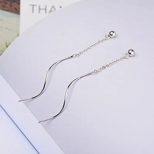 1 Pair IG Style Simple Style Geometric Copper White Gold Plated Drop Earrings