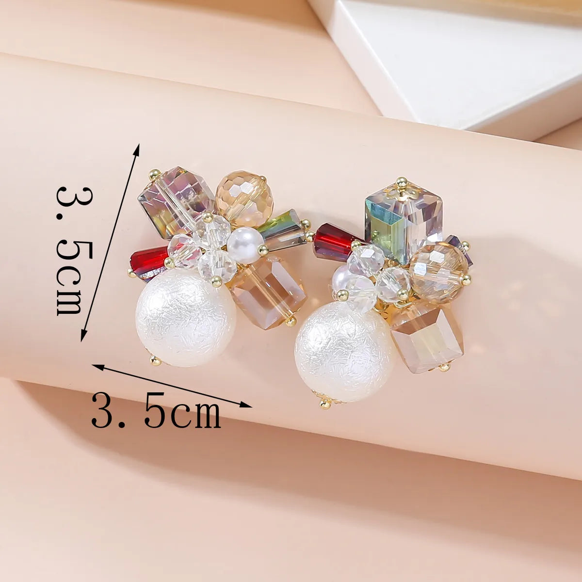 1 Pair IG Style Simple Style Geometric Crystal Alloy Ear Studs