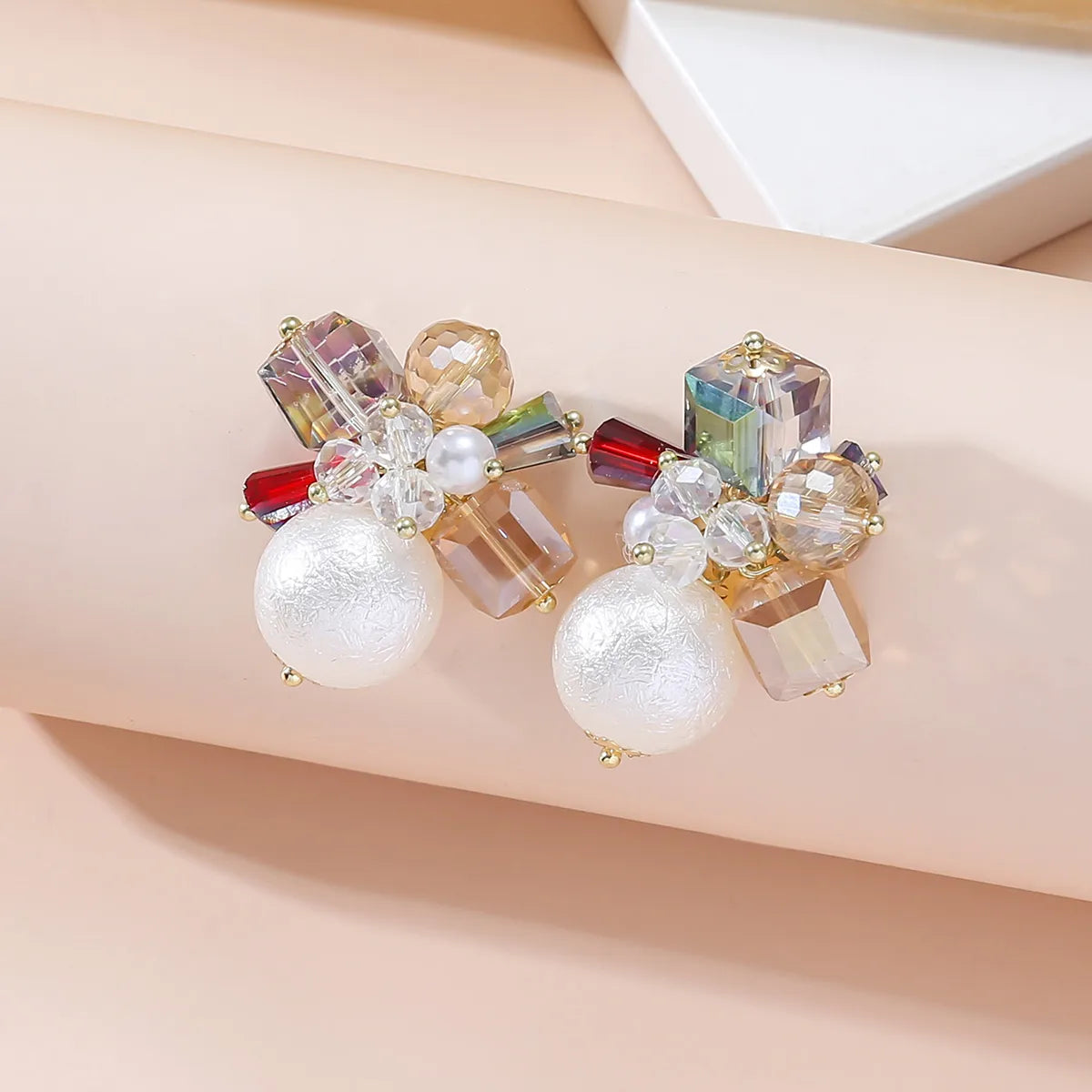 1 Pair IG Style Simple Style Geometric Crystal Alloy Ear Studs