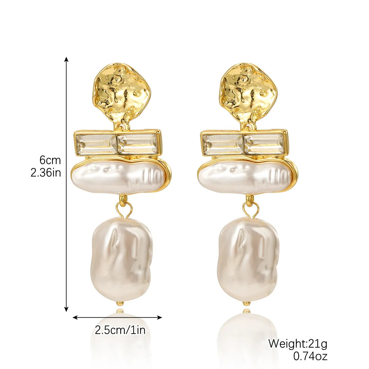 1 Pair IG Style Simple Style Geometric Imitation Pearl Drop Earrings