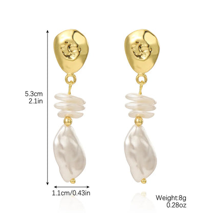 1 Pair IG Style Simple Style Geometric Imitation Pearl Drop Earrings