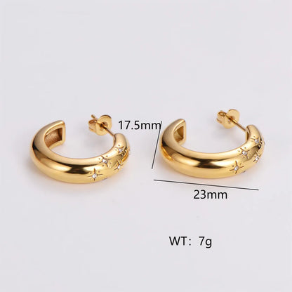 1 Pair IG Style Simple Style Geometric Inlay 304 Stainless Steel Artificial Pearls Rhinestones 18K Gold Plated Earrings Ear Studs