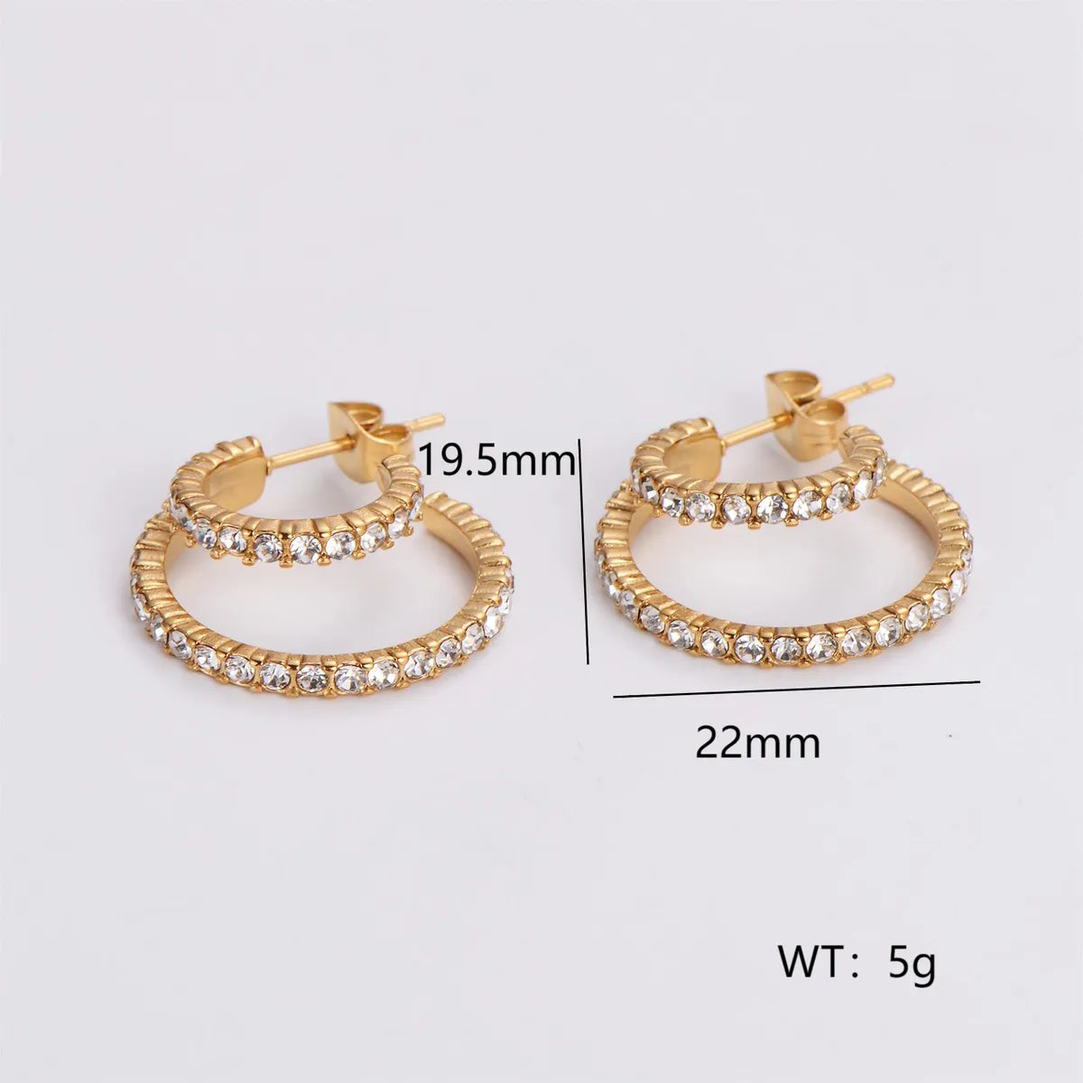 1 Pair IG Style Simple Style Geometric Inlay 304 Stainless Steel Artificial Pearls Rhinestones 18K Gold Plated Earrings Ear Studs