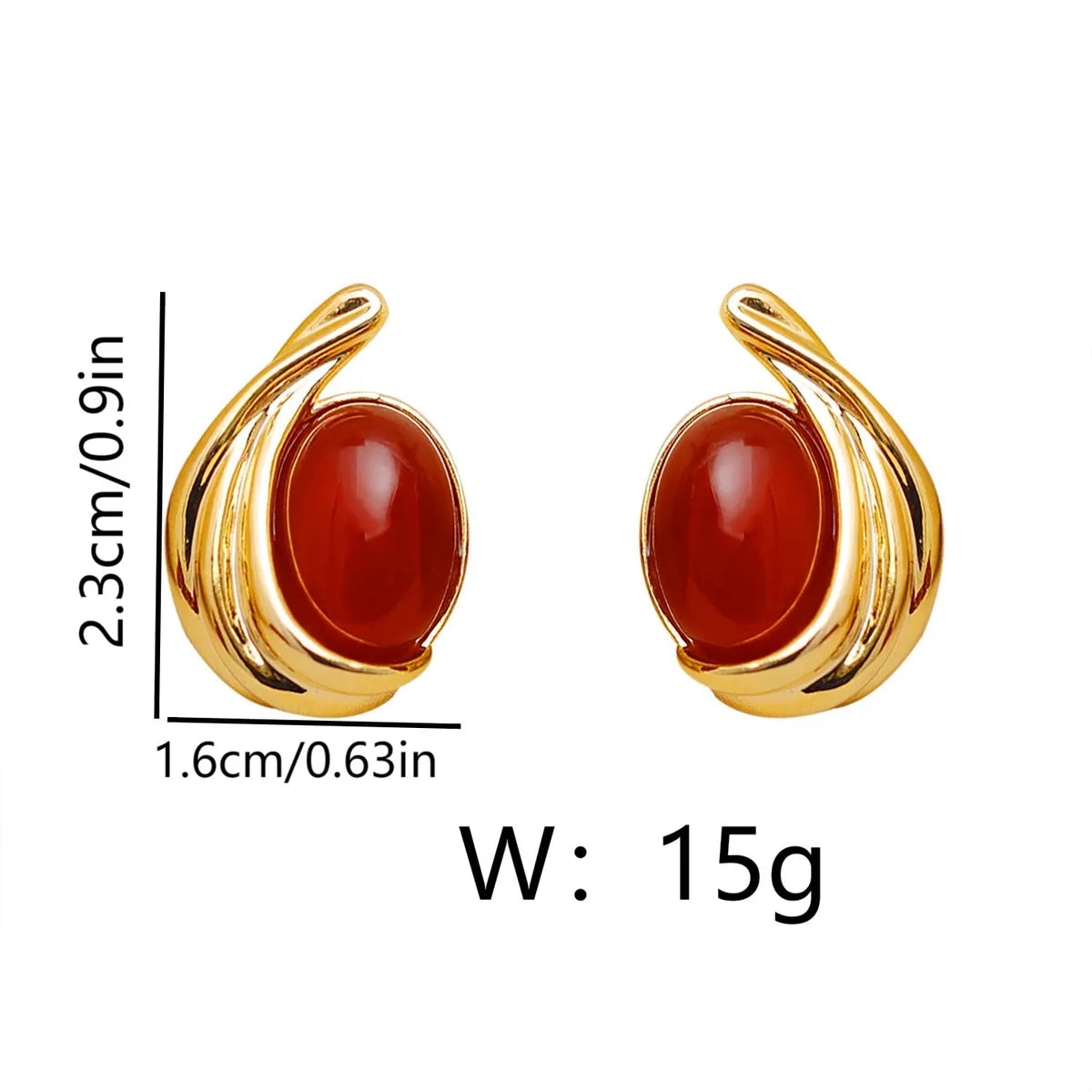 1 Pair IG Style Simple Style Geometric Inlay Copper Resin 18K Gold Plated Ear Studs