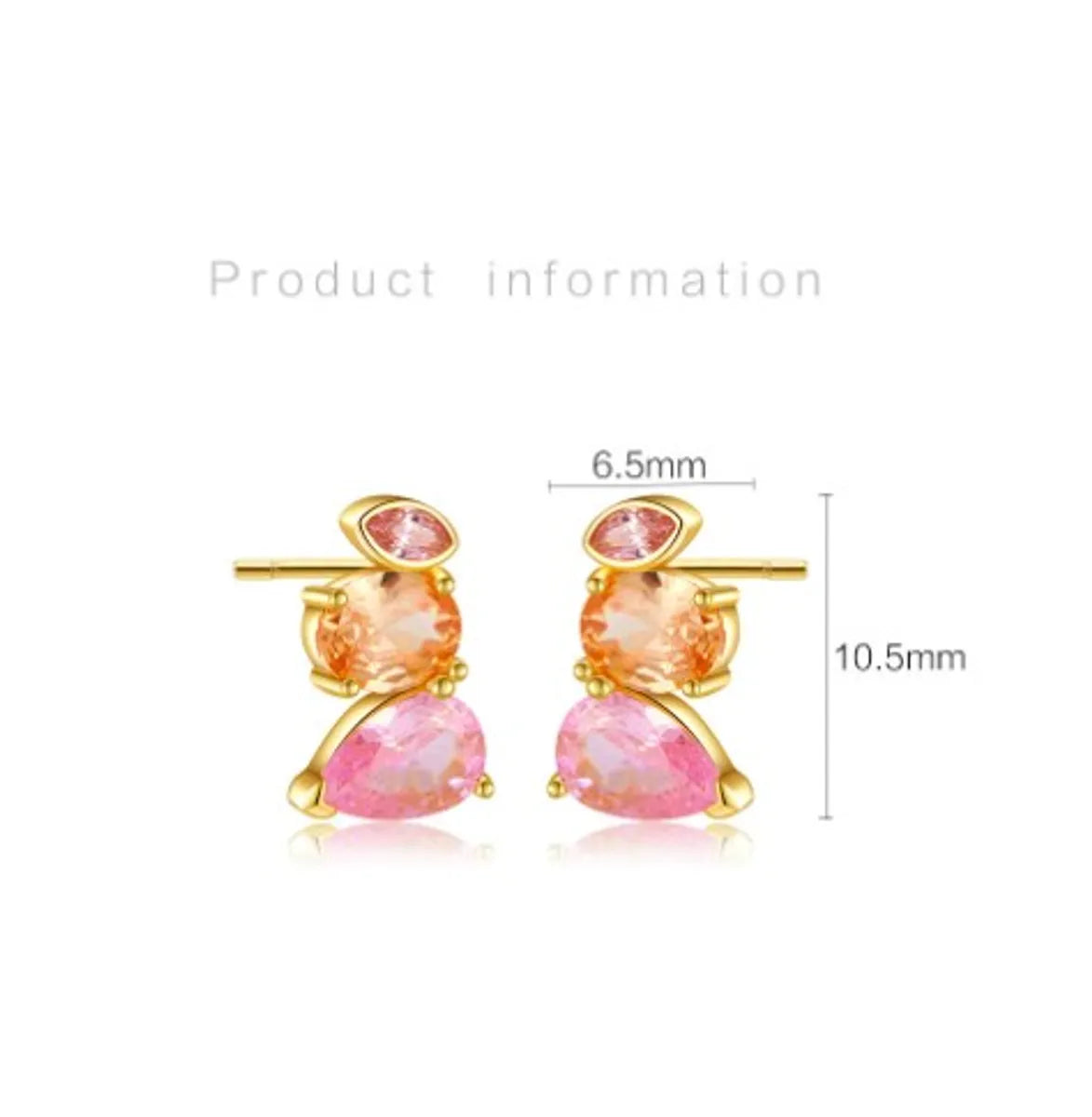 1 Pair IG Style Simple Style Geometric Inlay Sterling Silver Zircon Drop Earrings Ear Studs