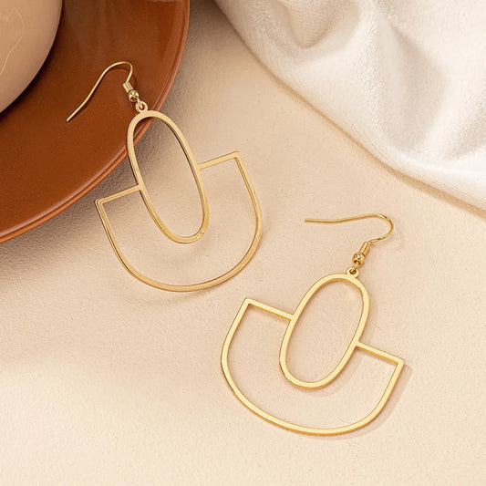 1 Pair Ig Style Simple Style Geometric Plating Alloy Gold Plated Drop Earrings