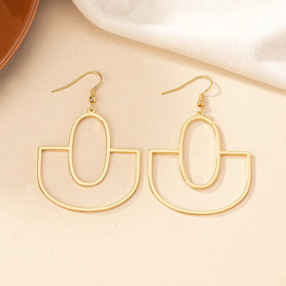 1 Pair Ig Style Simple Style Geometric Plating Alloy Gold Plated Drop Earrings