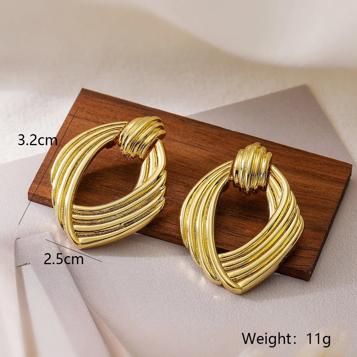 1 Pair Ig Style Simple Style Geometric Plating Inlay Copper Zircon 18k Gold Plated Drop Earrings