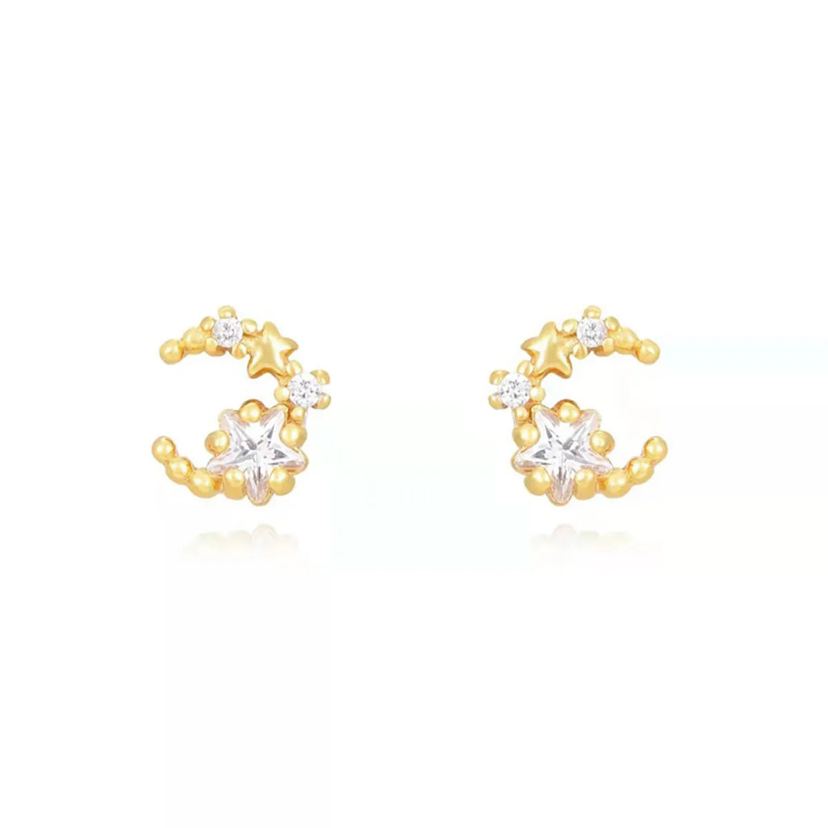 1 Pair Ig Style Simple Style Geometric Plating Inlay Copper Zircon 18k Gold Plated Earrings