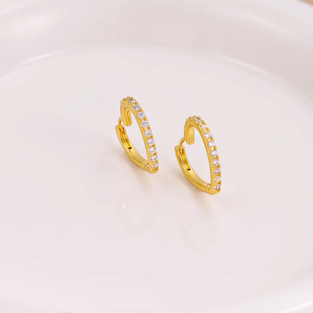 1 Pair Ig Style Simple Style Geometric Plating Inlay Copper Zircon 18k Gold Plated Earrings