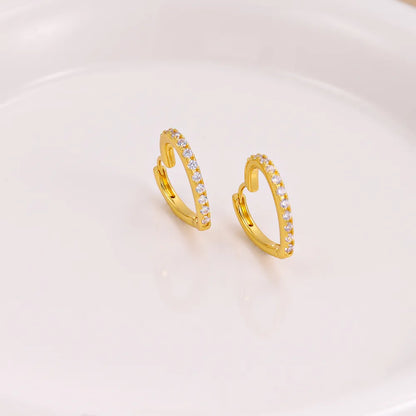 1 Pair Ig Style Simple Style Geometric Plating Inlay Copper Zircon 18k Gold Plated Earrings