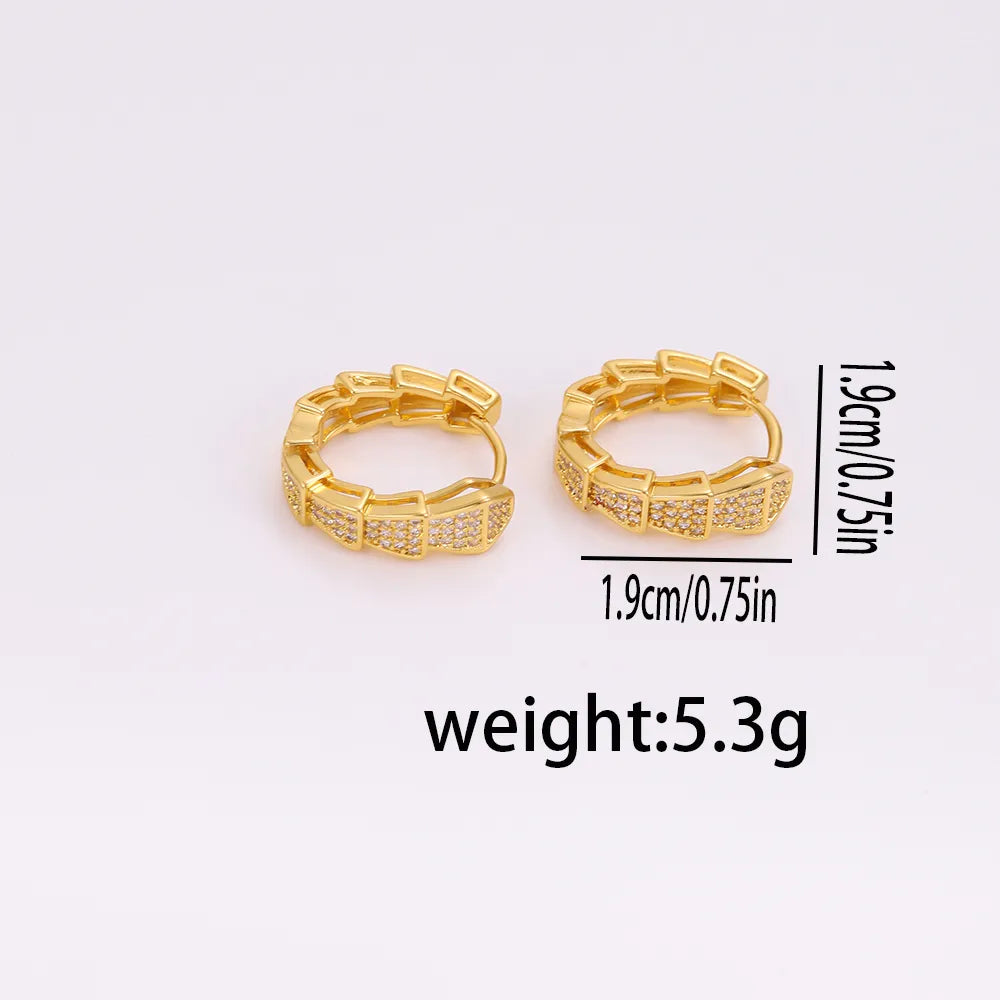 1 Pair Ig Style Simple Style Geometric Plating Inlay Copper Zircon 18k Gold Plated Earrings