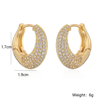 1 Pair Ig Style Simple Style Geometric Plating Inlay Copper Zircon 18k Gold Plated Earrings