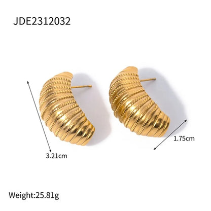 1 Pair Ig Style Simple Style Geometric Plating Stainless Steel 18k Gold Plated Ear Studs