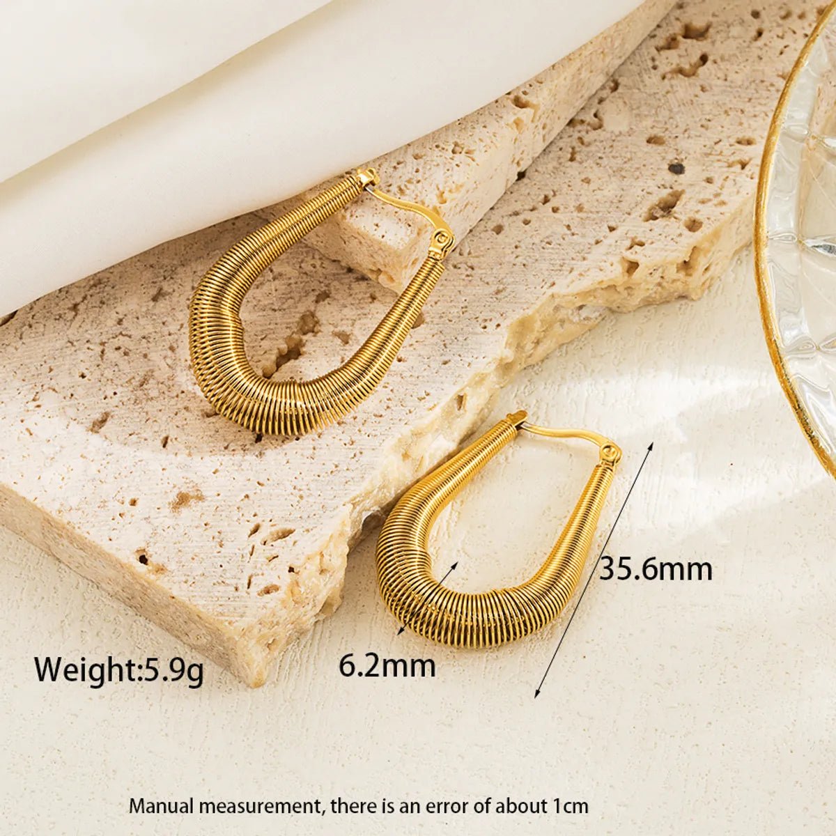 1 Pair Ig Style Simple Style Geometric Plating Stainless Steel 18k Gold Plated Earrings