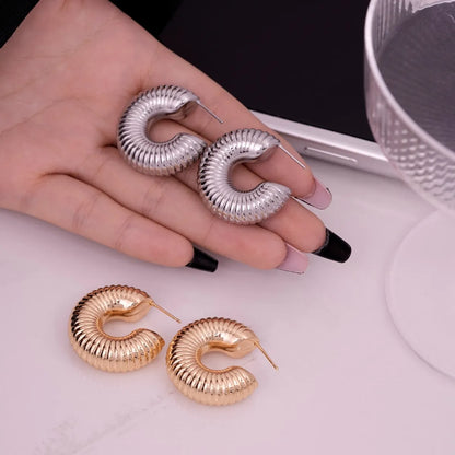 1 Pair IG Style Simple Style Geometric Plating 304 Stainless Steel Gold Plated Silver Plated Earrings