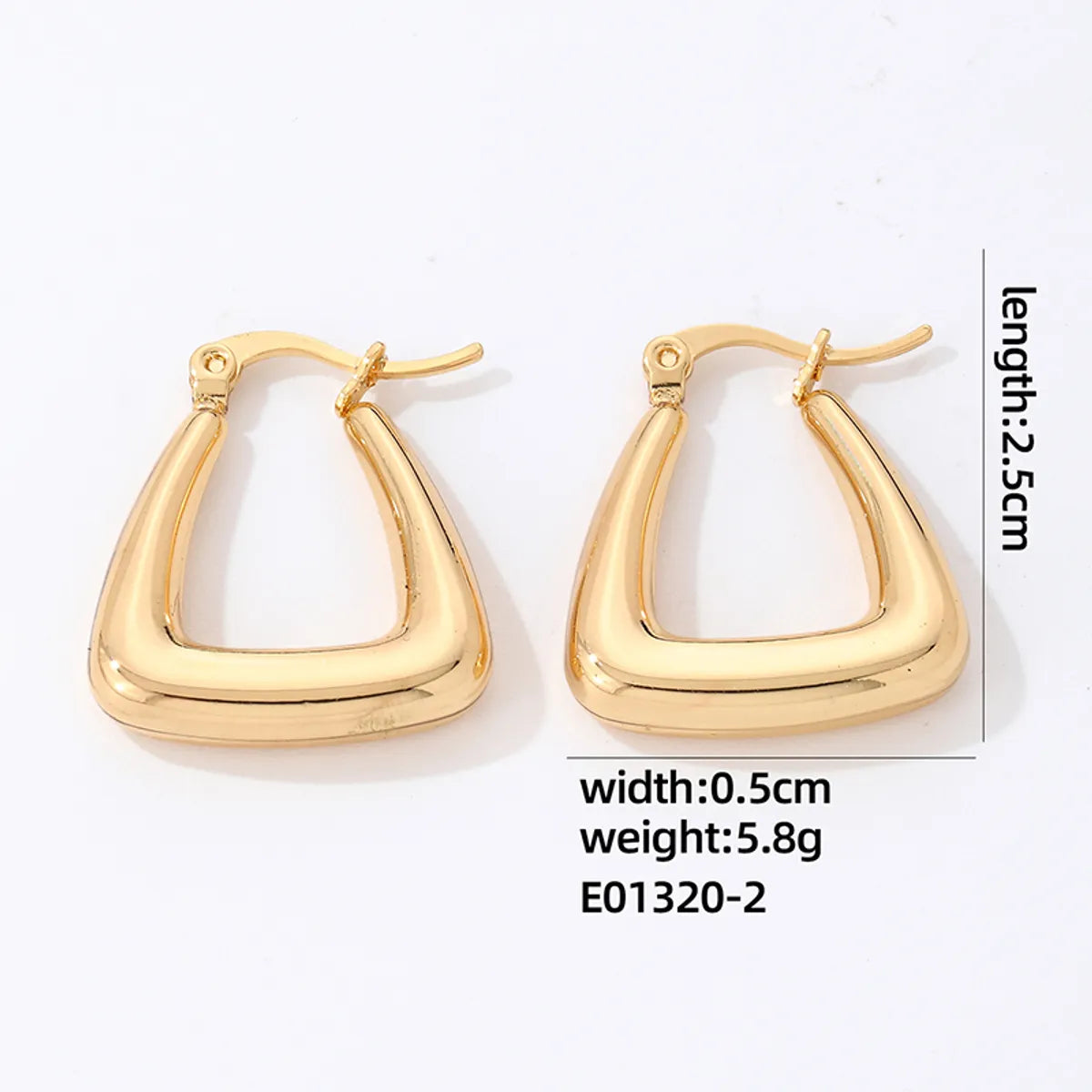 1 Pair IG Style Simple Style Geometric Plating 304 Stainless Steel Gold Plated Silver Plated Earrings