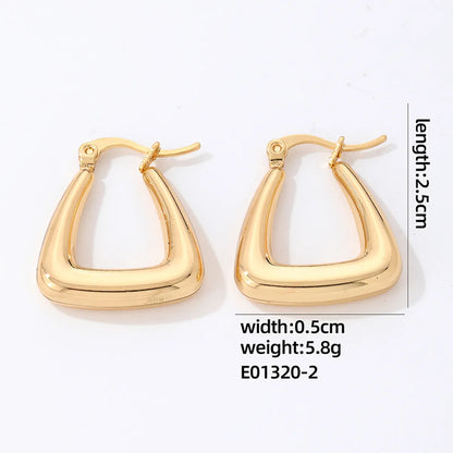 1 Pair IG Style Simple Style Geometric Plating 304 Stainless Steel Gold Plated Silver Plated Earrings