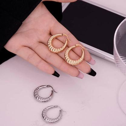 1 Pair IG Style Simple Style Geometric Plating 304 Stainless Steel Gold Plated Silver Plated Earrings