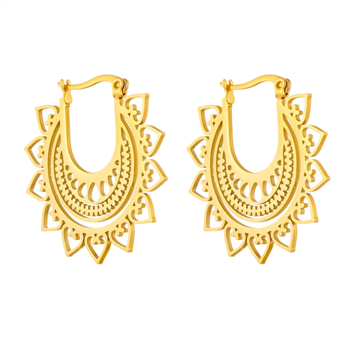 1 Pair Ig Style Simple Style Geometric Plating Titanium Steel 18k Gold Plated Earrings