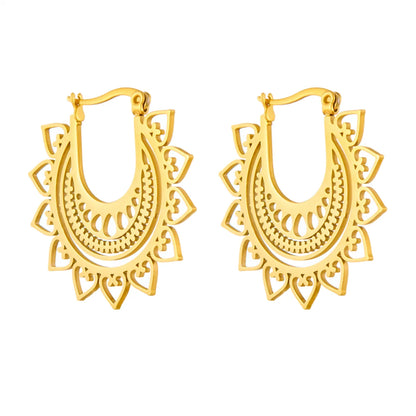 1 Pair Ig Style Simple Style Geometric Plating Titanium Steel 18k Gold Plated Earrings