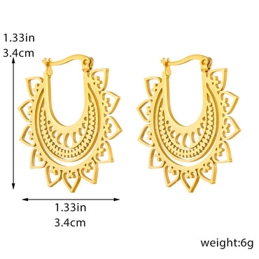 1 Pair Ig Style Simple Style Geometric Plating Titanium Steel 18k Gold Plated Earrings