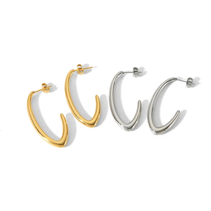 1 Pair IG Style Simple Style Geometric Polishing Stainless Steel 18K Gold Plated Ear Studs