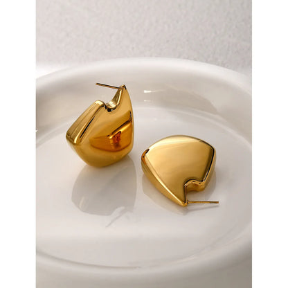 1 Pair IG Style Simple Style Geometric Solid Color 316 Stainless Steel  18K Gold Plated Ear Studs