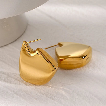 1 Pair IG Style Simple Style Geometric Solid Color 316 Stainless Steel  18K Gold Plated Ear Studs