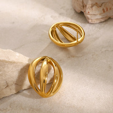 1 Pair IG Style Simple Style Geometric Solid Color Hollow Out 304 Stainless Steel Ear Studs