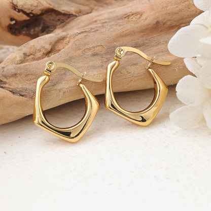 1 Pair IG Style Simple Style Geometric Solid Color Plating Stainless Steel Earrings