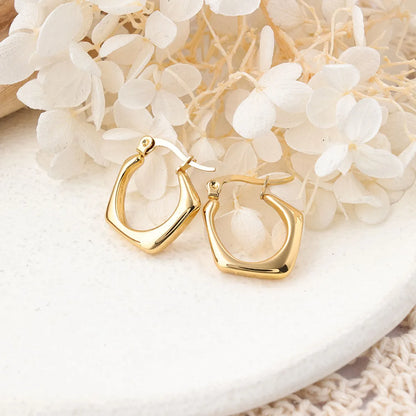 1 Pair IG Style Simple Style Geometric Solid Color Plating Stainless Steel Earrings