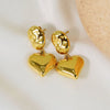 1 Pair IG Style Simple Style Heart Shape 304 Stainless Steel 14K Gold Plated Drop Earrings