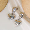 1 Pair IG Style Simple Style Heart Shape 304 Stainless Steel 14K Gold Plated Drop Earrings
