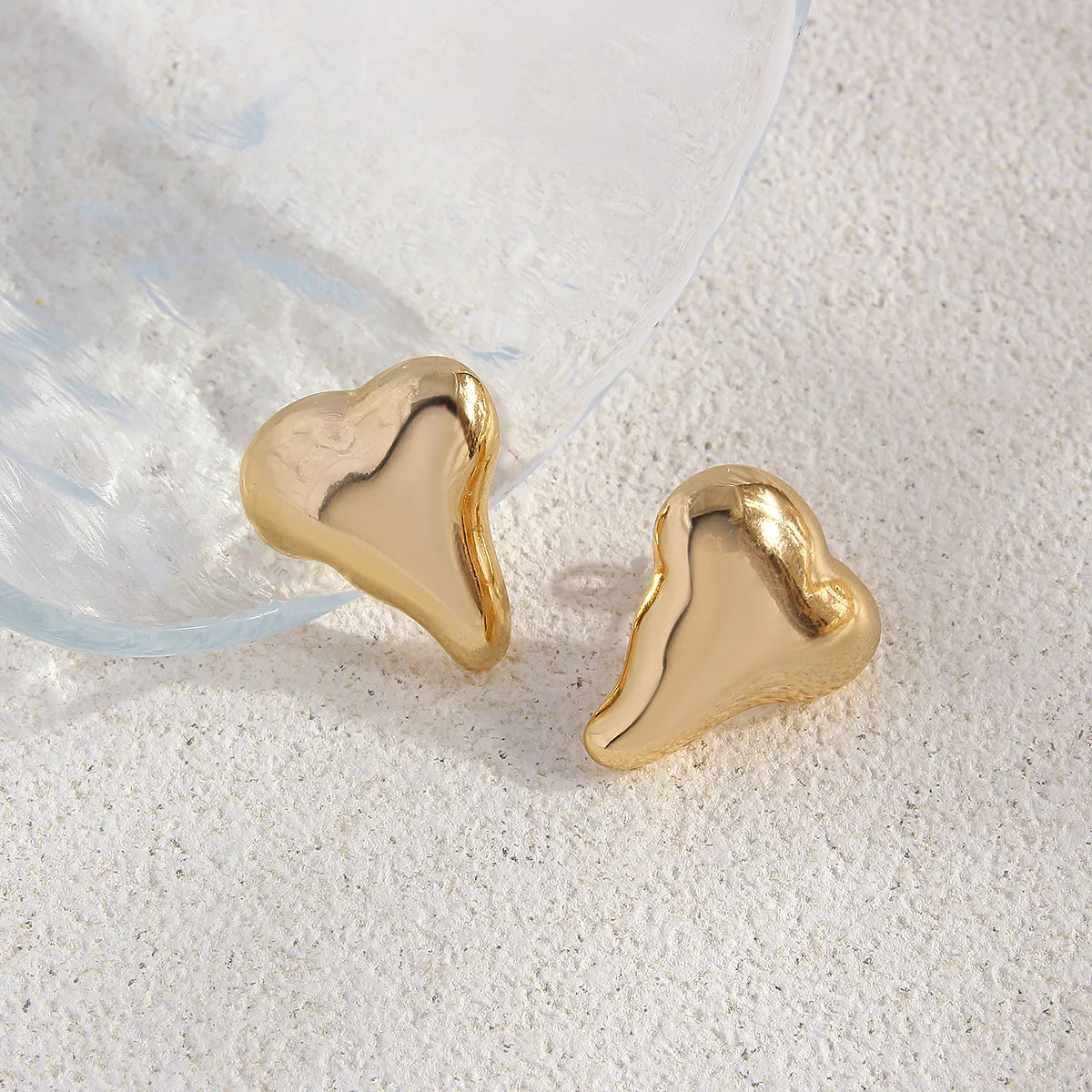 1 Pair IG Style Simple Style Heart Shape 304 Stainless Steel Ear Studs